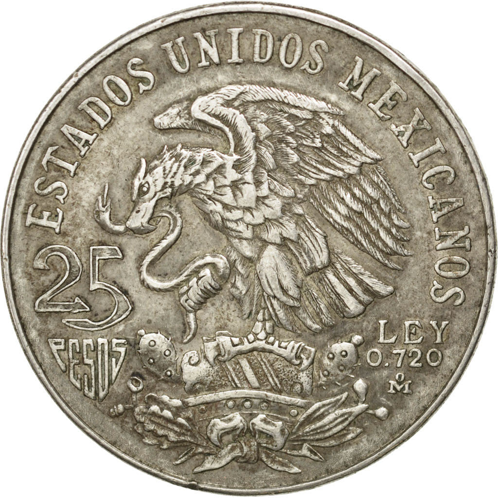Moneta, Messico, 25 Pesos, 1968, Mexico, BB, Argento, KM:479.1