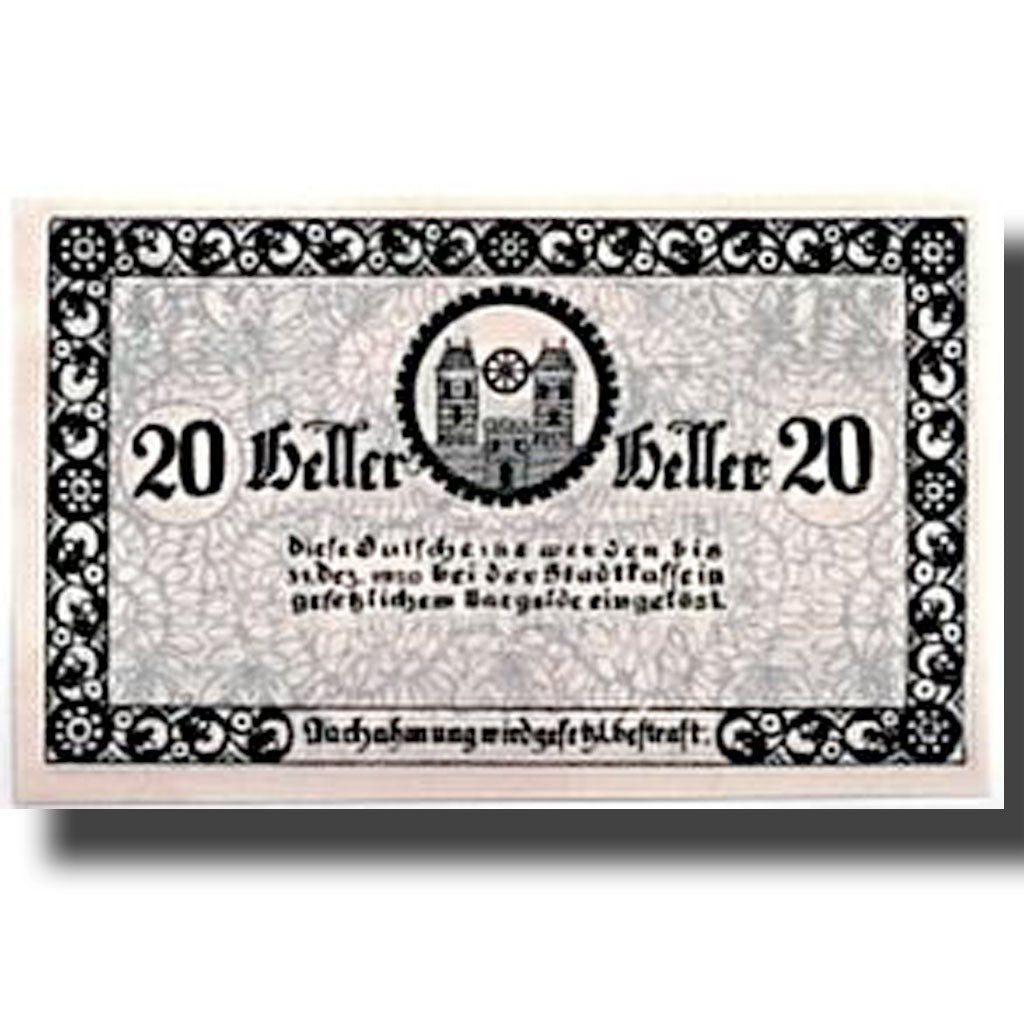 Banknote, Austria, Radstadt, 20 Heller, château, 1920, 1920-04-01, UNC(63)
