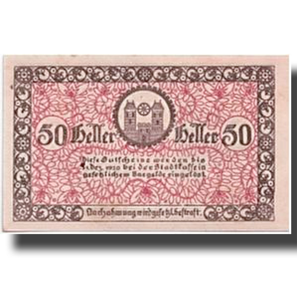 Banknote, Austria, Radstadt, 50 Heller, chateau 1, 1920, 1920-04-01, UNC(63)