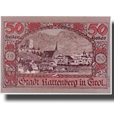 Banknote, Austria, Rattenberg Tirol Stadt, 50 Heller, paysage, UNC(63)