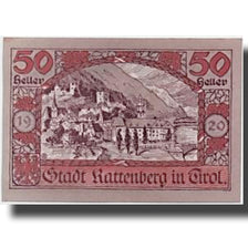 Banknote, Austria, Rattenberg Tirol Stadt, 50 Heller, paysage 1, UNC(63)