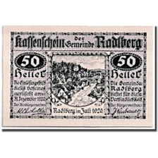 Banknote, Austria, Radlberg, 50 Heller, paysage, 1920, UNC(63), Mehl:810
