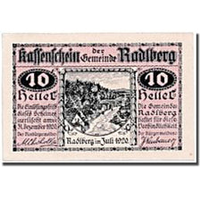 Banknote, Austria, Radlberg, 10 Heller, paysage, 1920, UNC(63), Mehl:810