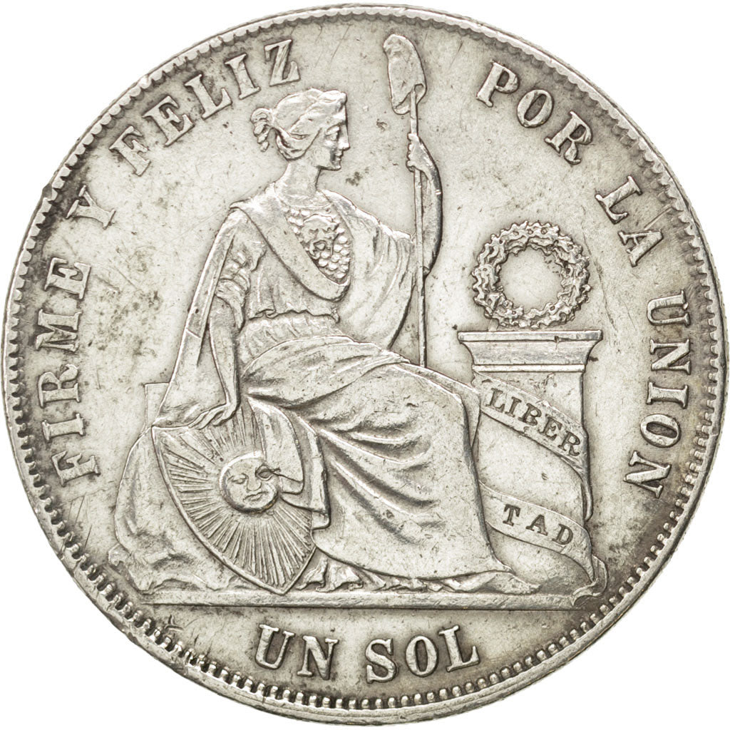 Perù, SOUTH PERU, Sol, 1871, Lima, BB, Argento, KM:196.3