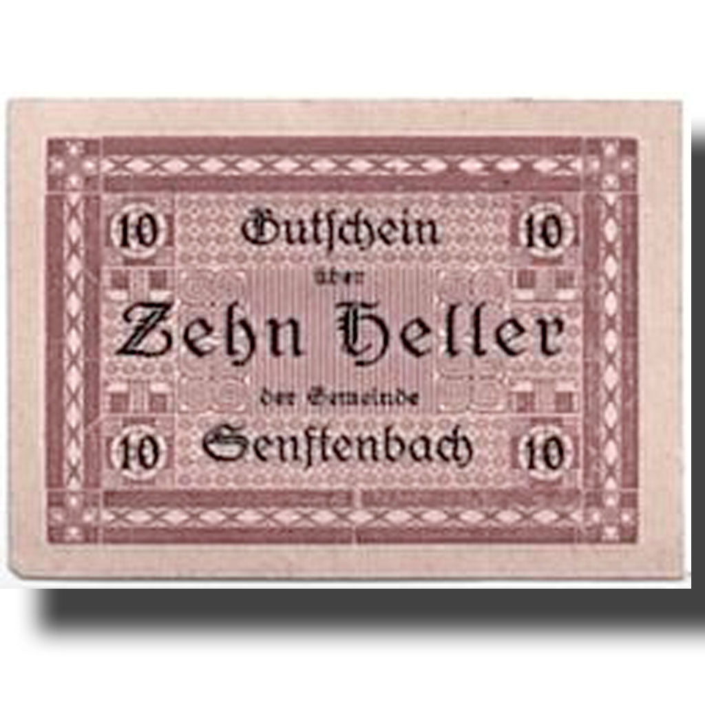 Banknot, Austria, Senftenbach, 10 Heller, graphique, 1920, 1920-05-28, UNC(63)