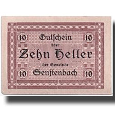 Banknot, Austria, Senftenbach, 10 Heller, graphique, 1920, 1920-05-28, UNC(63)
