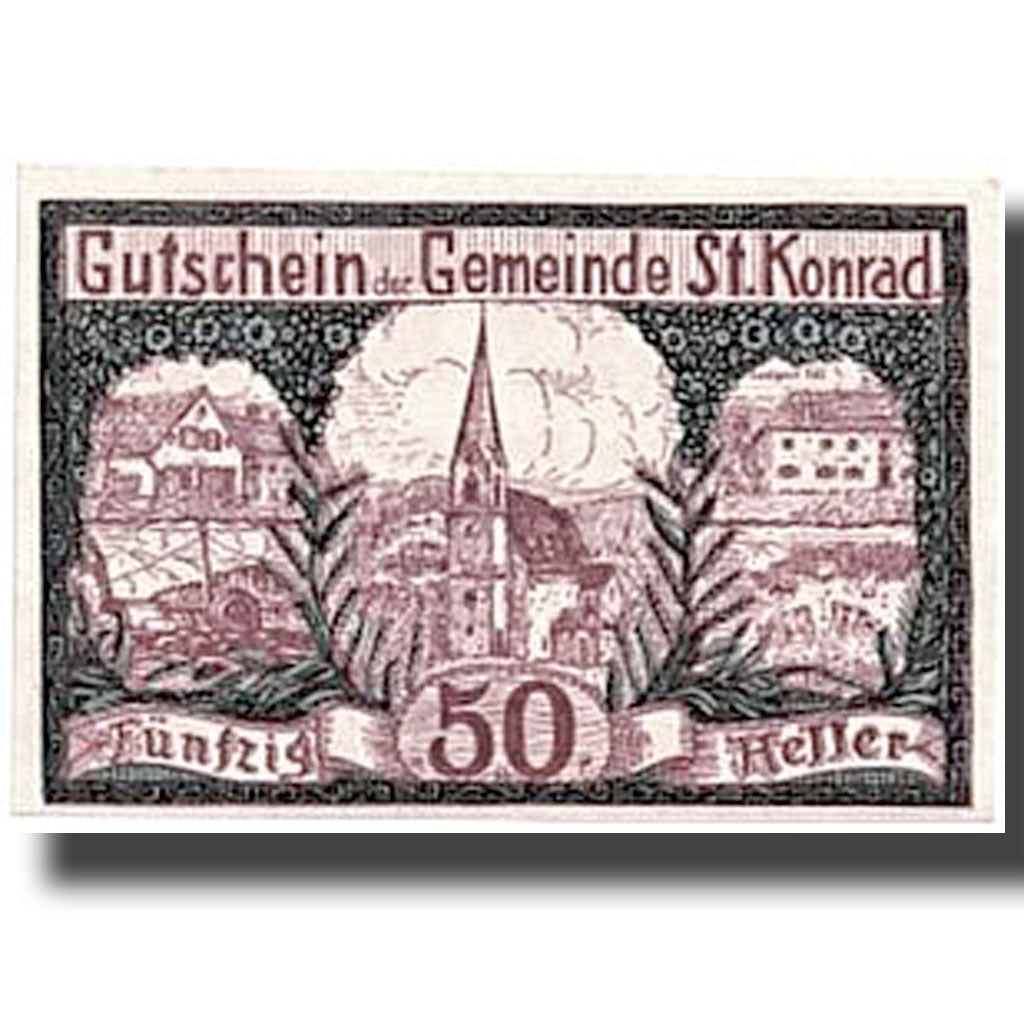 Banknote, Austria, ST KONRAD, 50 Heller, paysage, 1920, 1920-07-01, UNC(63)