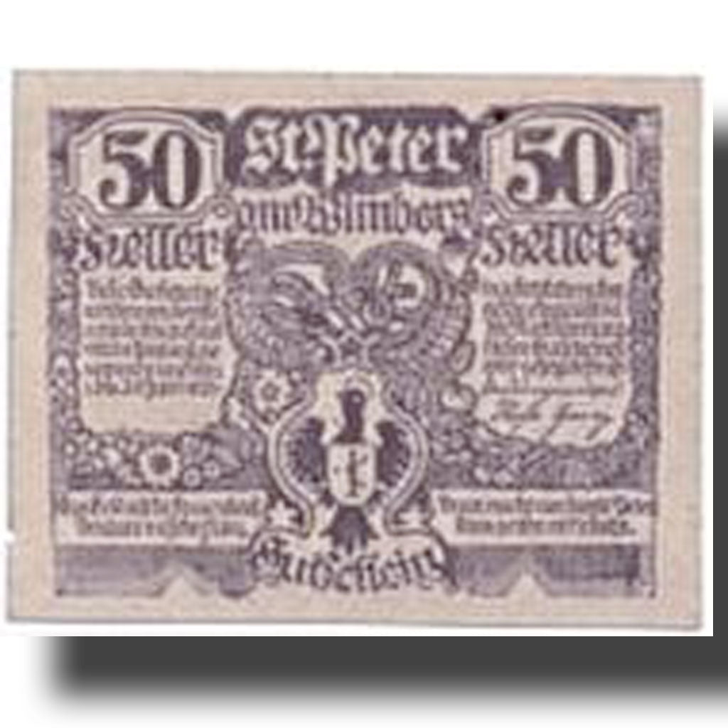 Banknote, Austria, St Peter am Wimberg, 50 Heller, paysage, UNC(63), Mehl:926