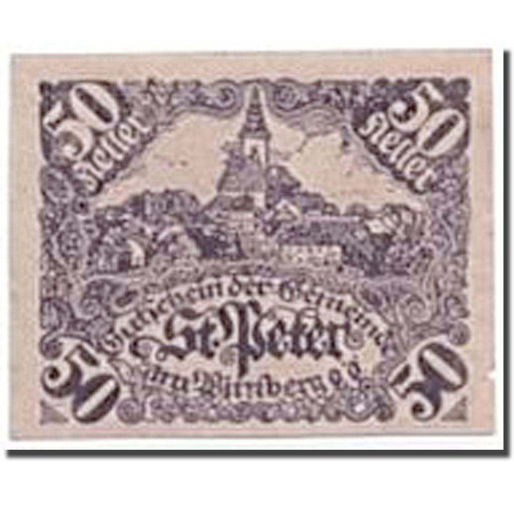Banknote, Austria, St Peter am Wimberg, 50 Heller, paysage, UNC(63), Mehl:926