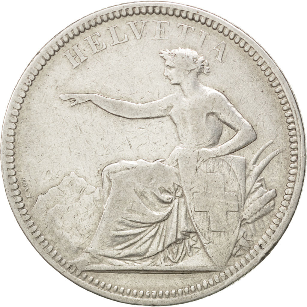 Svizzera, 5 Francs, 1874, Brussels, MB, Argento, KM:11