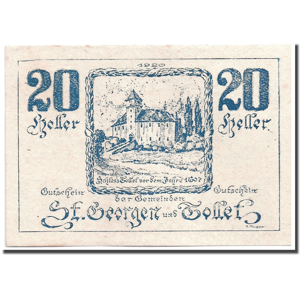 Banknote, Austria, St Georgen, 20 Heller, château, UNC(63), Mehl:FS 890