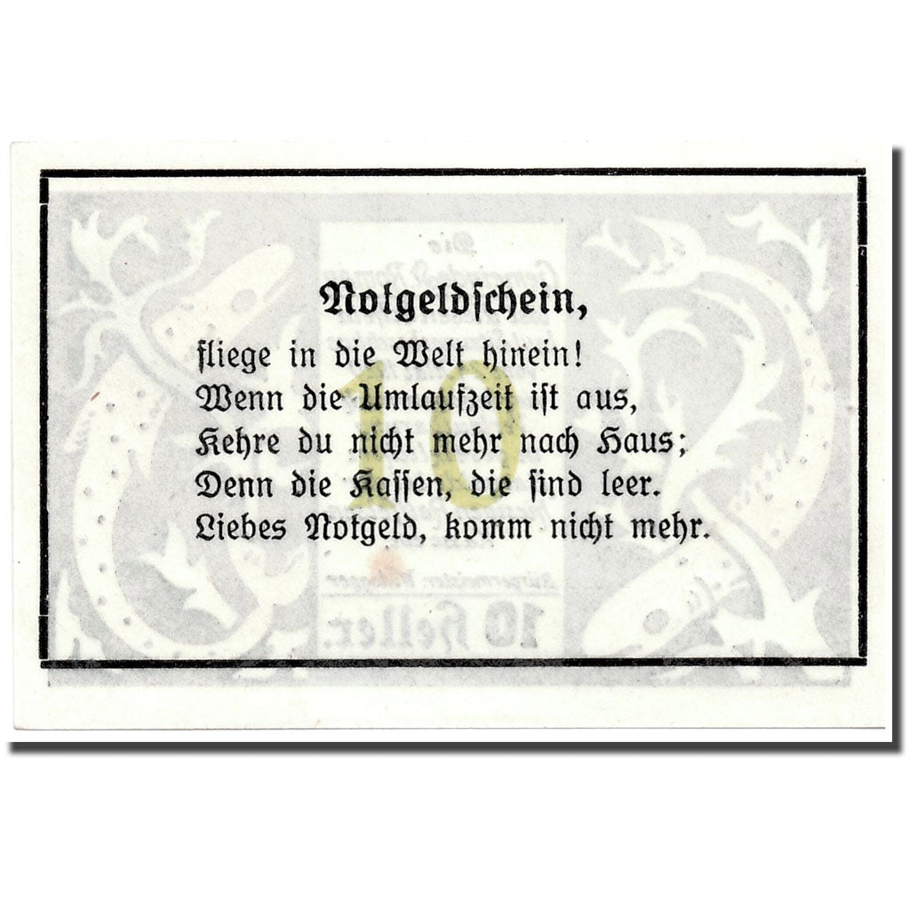 Geldschein, Österreich, St Roman, 10 Heller, Animaux, 1920, 1920-05-24, UNZ-