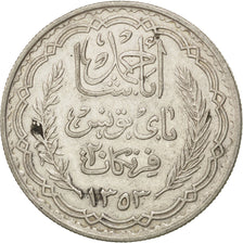 Tunisia, Ahmad Pasha Bey, 20 Francs, 1934, Paris, SPL-, Argento, KM:263, Leco...