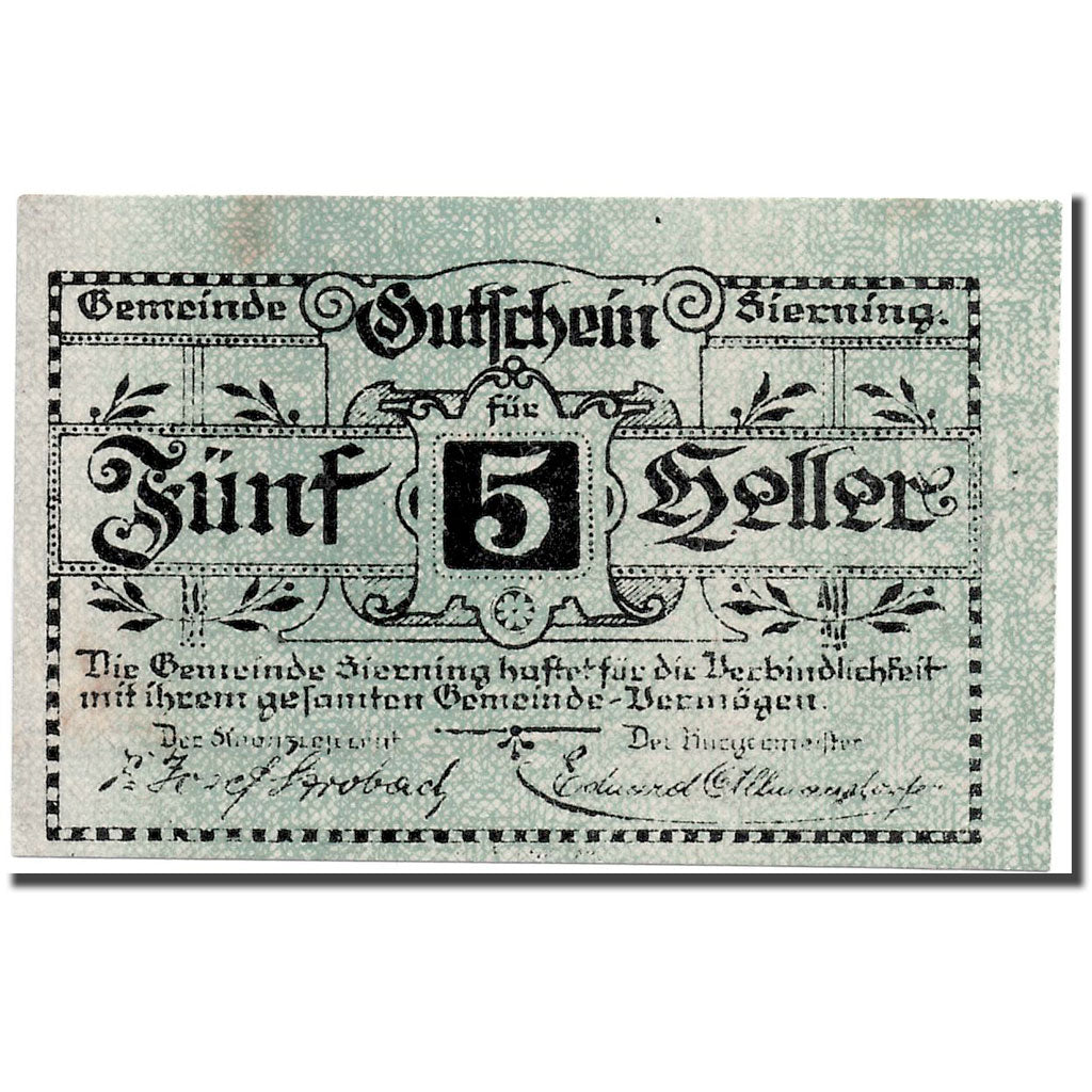 Geldschein, Österreich, Sierning, 5 Heller, paysan, 1920, 1920-03-20, UNZ-