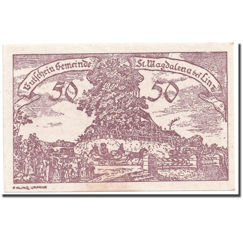 Geldschein, Österreich, St Magdalena, 50 Heller, paysage, UNZ-, Mehl:906