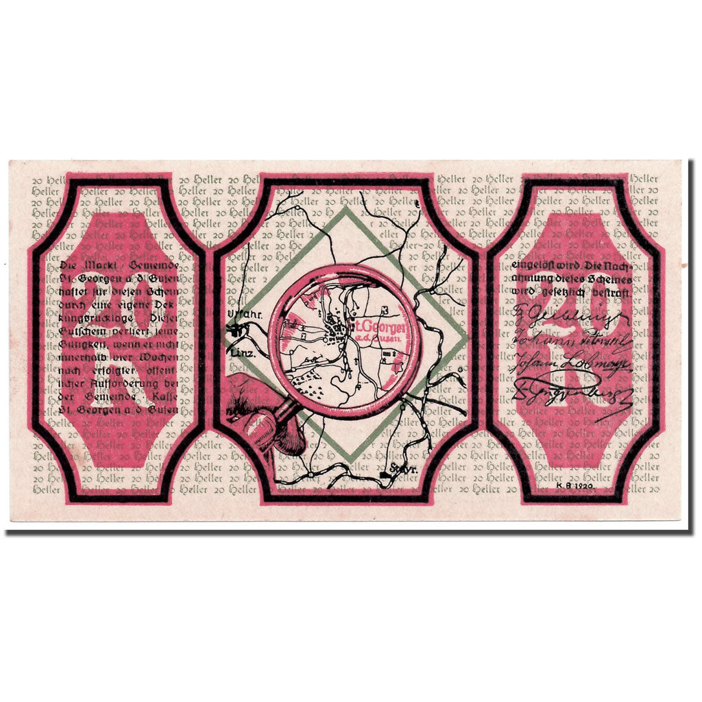 Geldschein, Österreich, St Georgen, 20 Heller, carte, UNZ-, Mehl:886 I