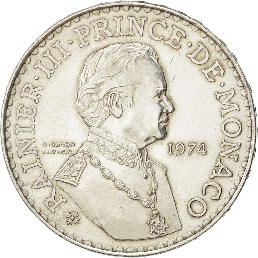 Monaco, Rainier III, 50 Francs, 1974, Gadoury 162