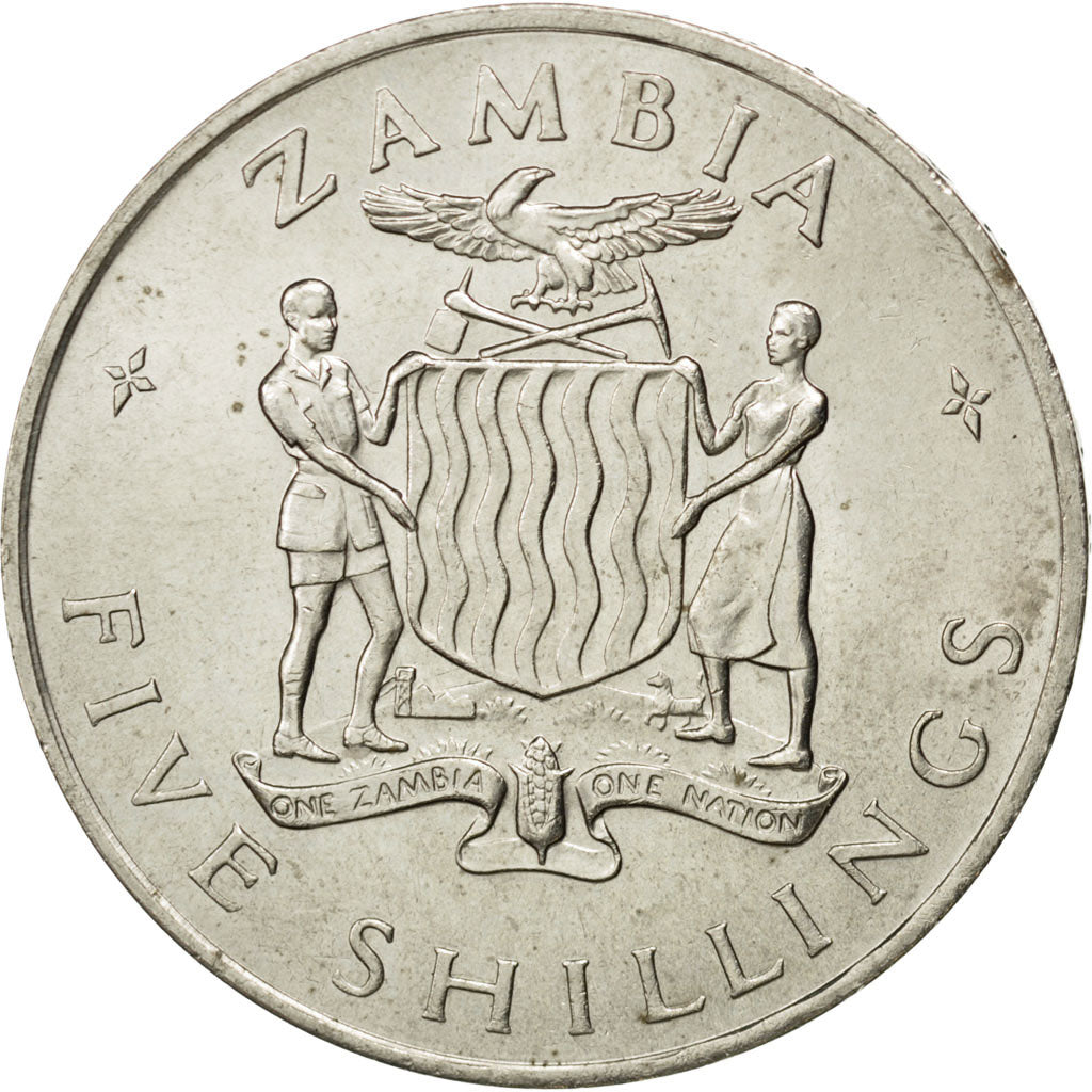 Zambia, 5 Shillings, 1965, SPL-, Rame-nichel, KM:4