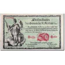 Banknote, Austria, St Florian, 50 Heller, personnage, 1920, 1920-05-15, UNC(63)