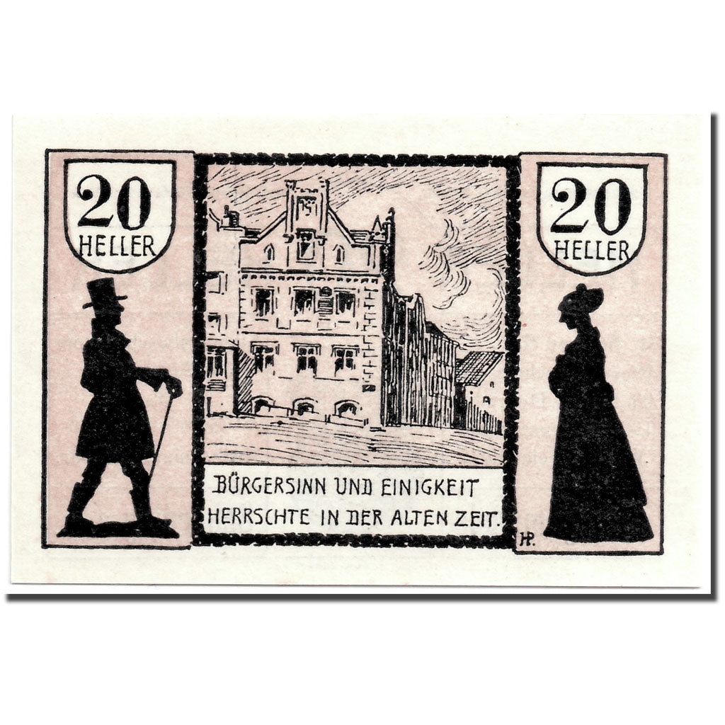 Banconote, Austria, Schärding, 20 Heller, paysage, 1920, 1920-04-30, SPL