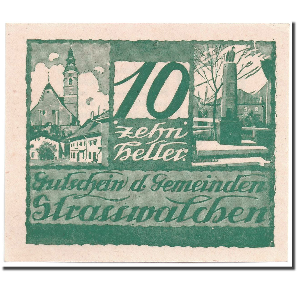 Geldschein, Österreich, Strasswalchen, 10 Heller, paysage, 1920, 1920-04-24