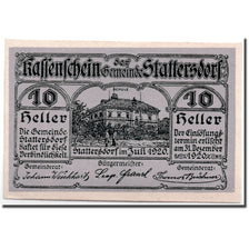 Banknote, Austria, Stattersdorf, 10 Heller, manoir, 1920, UNC(63), Mehl:1011