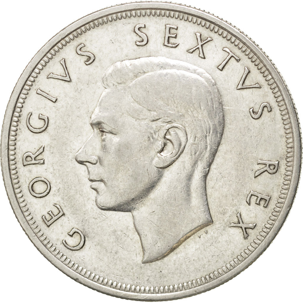 SOUTH AFRICA, 5 Shillings, 1949, KM #40.1, AU(50-53), Silver, 38.8, 28.26