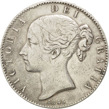 GREAT BRITAIN, Crown, 1845, KM #741, VF(30-35), Silver, 28.14