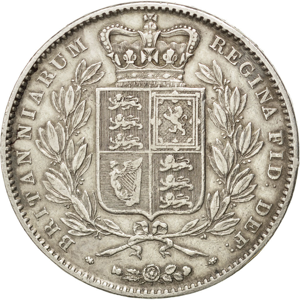 GREAT BRITAIN, Crown, 1845, KM #741, VF(30-35), Silver, 28.14