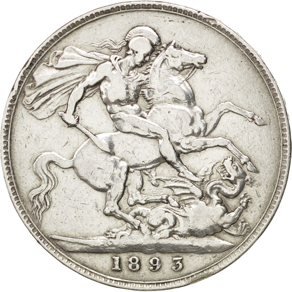 GREAT BRITAIN, Crown, 1893, KM #783, EF(40-45), Silver, 38.61, 27.97