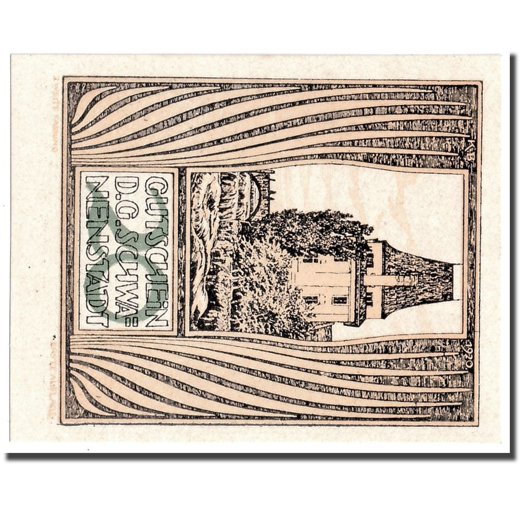 Banknote, Austria, Schwanenstadt, 20 Heller, château, 1920, UNC(63), Mehl:977