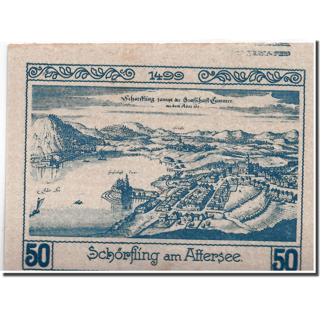 Banknote, Austria, Schörfling am Attersee O.Ö. Marktgemeinde, 50 Heller