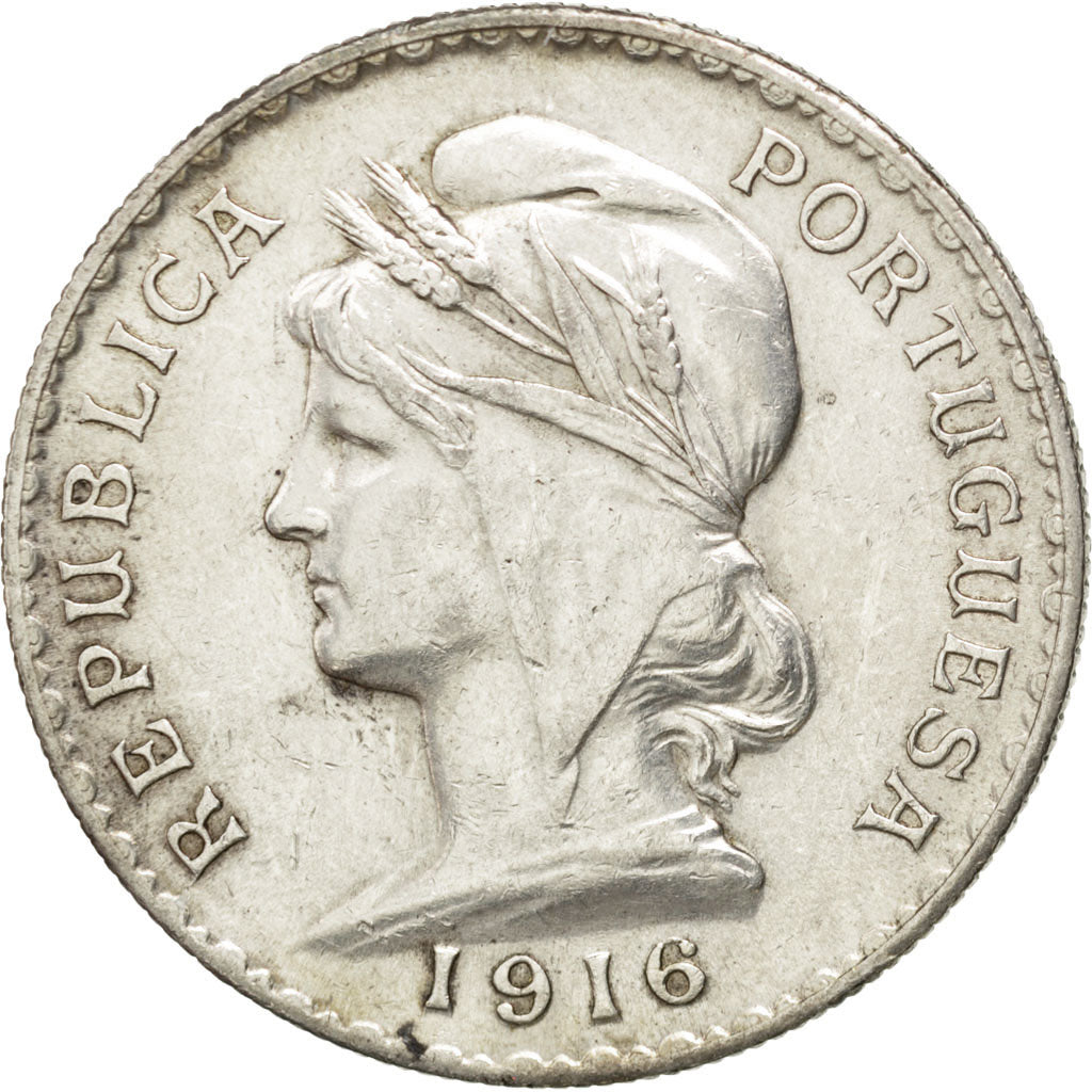 Coin, Portugal, Escudo, 1916, EF(40-45), Silver, KM:564
