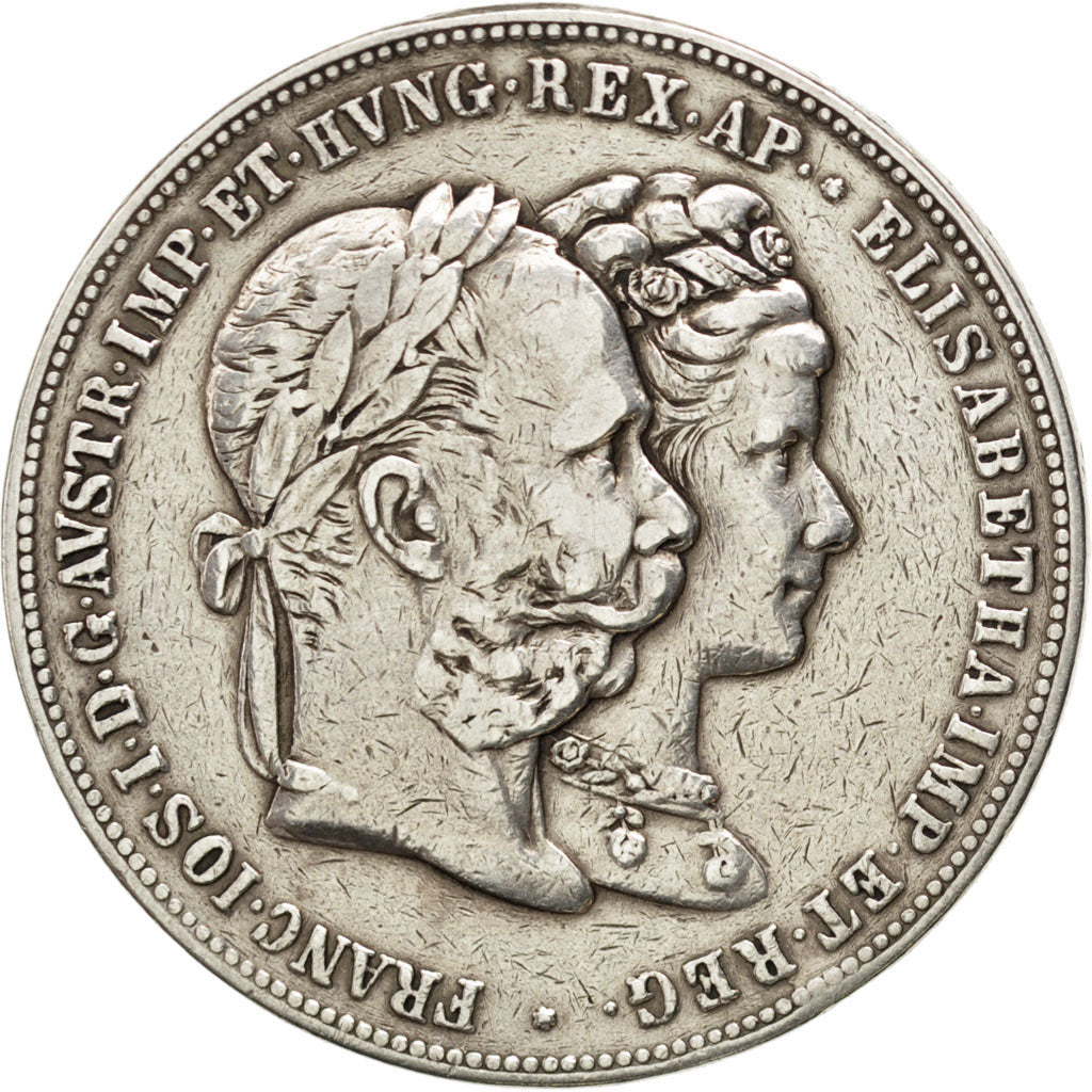 AUSTRIA, 2 Gulden, Zwei, 1879, KM #M5, EF(40-45), Silver, 24.55
