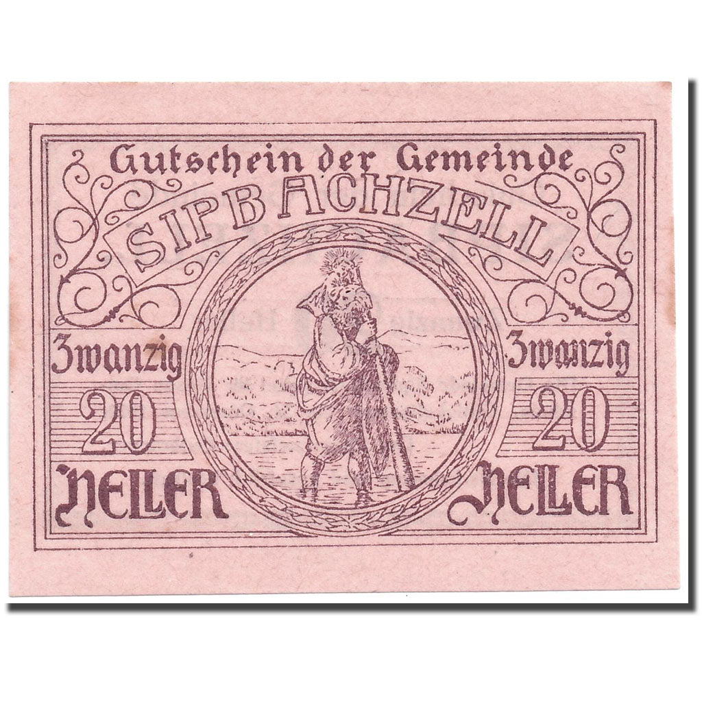 Geldschein, Österreich, Sipbachzell, 20 Heller, graphique, 1920, UNZ-