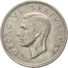 SOUTH AFRICA, 5 Shillings, 1952, KM #41, AU(50-53), Silver, 38.8, 28.31