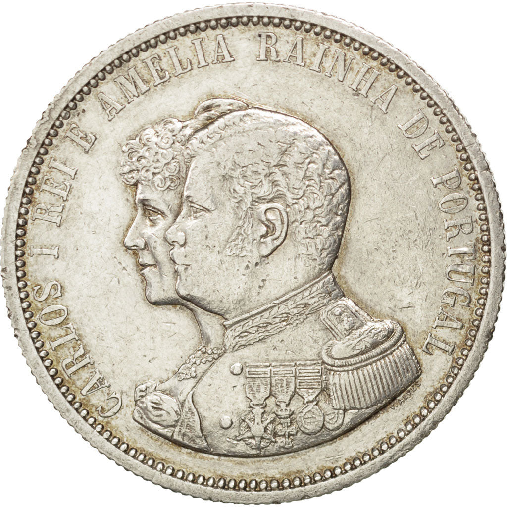 PORTUGAL, 1000 Reis, 1898, KM #539, EF(40-45), Silver, 24.99