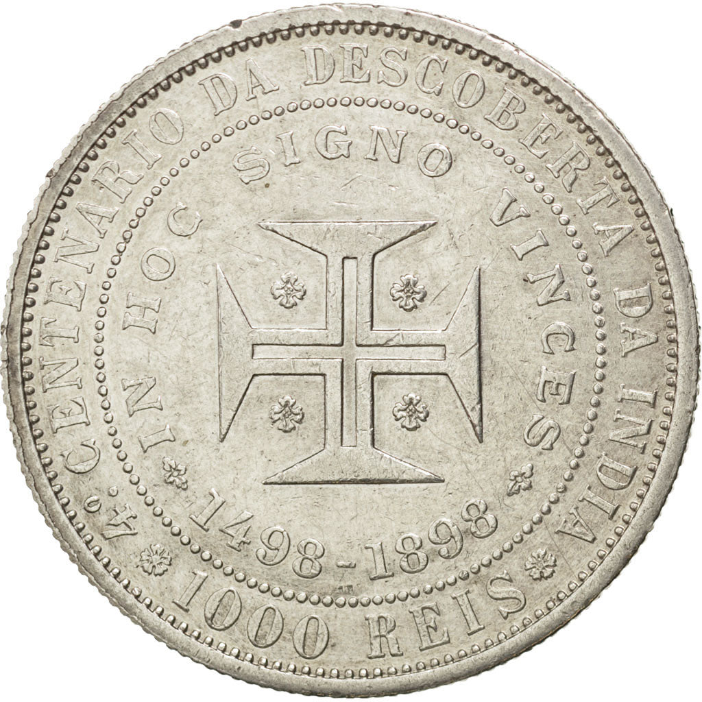 PORTUGAL, 1000 Reis, 1898, KM #539, EF(40-45), Silver, 24.99
