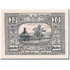 Banknote, Austria, Tiefgraben, 30 Heller, paysage, 1920, 1920-08-01, UNC(63)