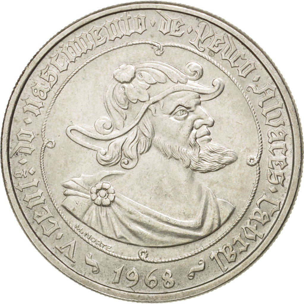 Coin, Portugal, 50 Escudos, 1968, AU(55-58), Silver, KM:593