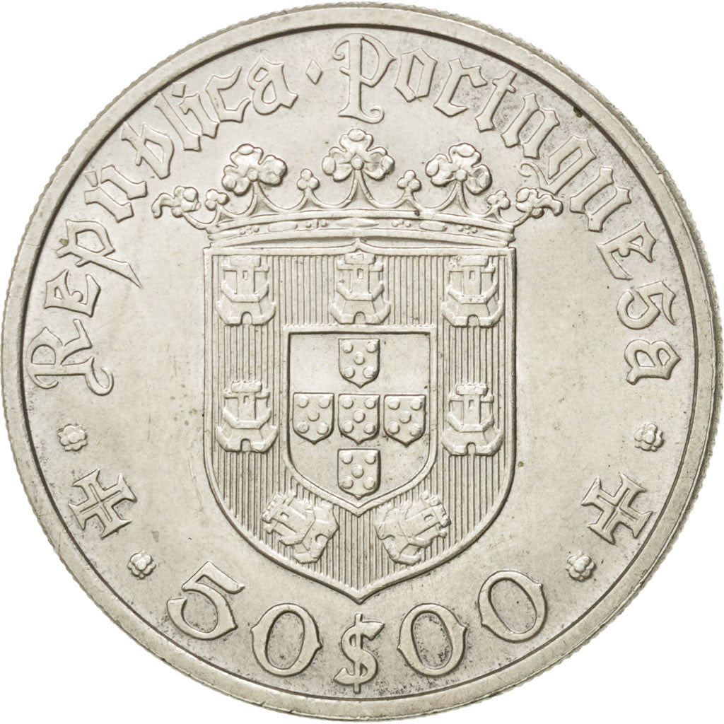 Coin, Portugal, 50 Escudos, 1968, AU(55-58), Silver, KM:593