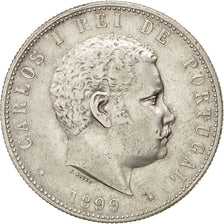 PORTUGAL, 1000 Reis, 1899, KM #540, AU(50-53), Silver, 25.04