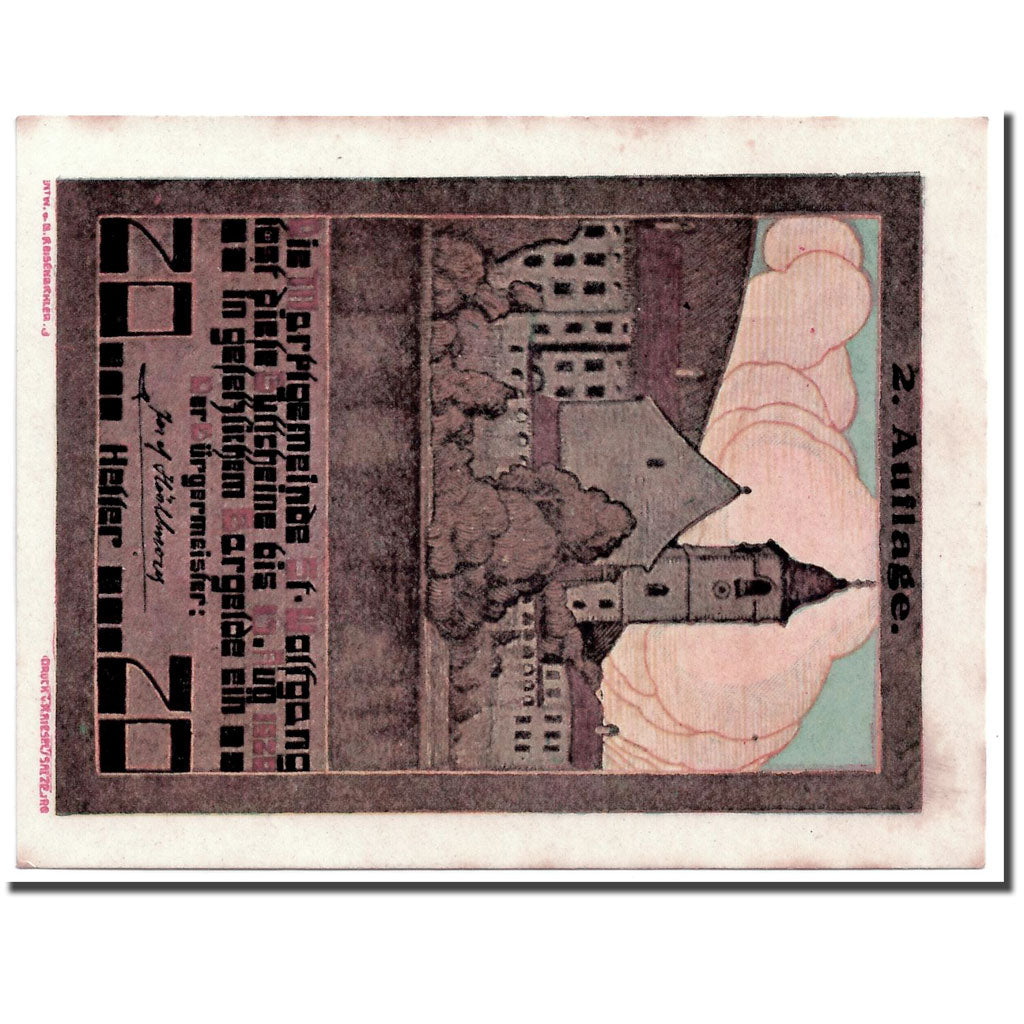Banknote, Austria, St Wolfgang, 20 Heller, paysage, 1920, 1920-08-15, UNC(63)