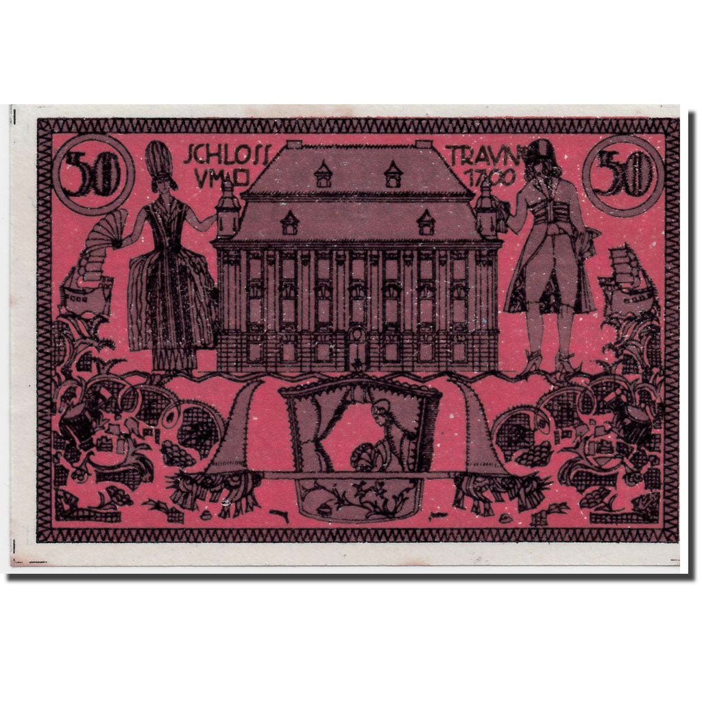 Geldschein, Österreich, Traun, 50 Heller, personnage, 1920, 1921-05-31, UNZ-