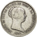 SPAIN, 20 Reales, 1851, KM #593.2, EF(40-45), Silver, 26.05