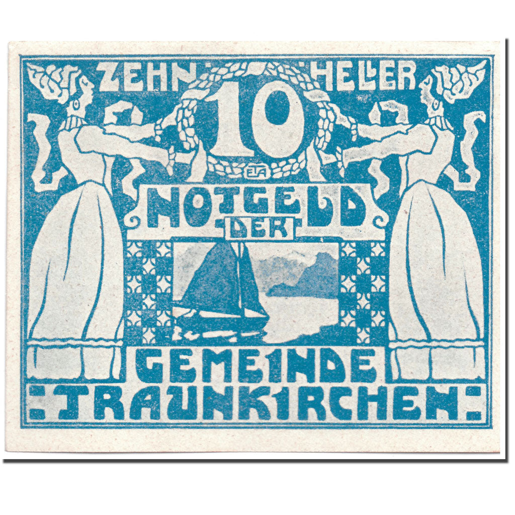 Banknote, Austria, Traunkirchen, 10 Heller, personnage, 1920, 1920-06-01