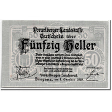 Banknote, Austria, Vorarlberger, 50 Heller, Ecusson, 1919, 1919-10-01, UNC(63)