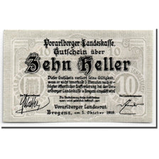 Banknote, Austria, Vorarlberger, 10 Heller, Ecusson, 1919, 1919-10-01, UNC(63)