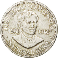 Coin, Philippines, Peso, 1961, AU(50-53), Silver, KM:192