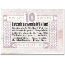 Banconote, Austria, Weilbach, 10 Heller, graphique, 1920, 1920-05-02, SPL